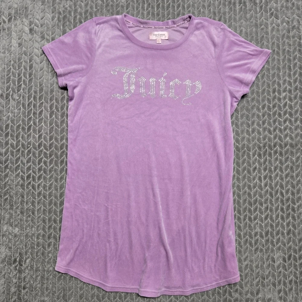 Juicy Couture Velour Women's Size Large Long Lilac Sleepwear Lounge Shirt‎